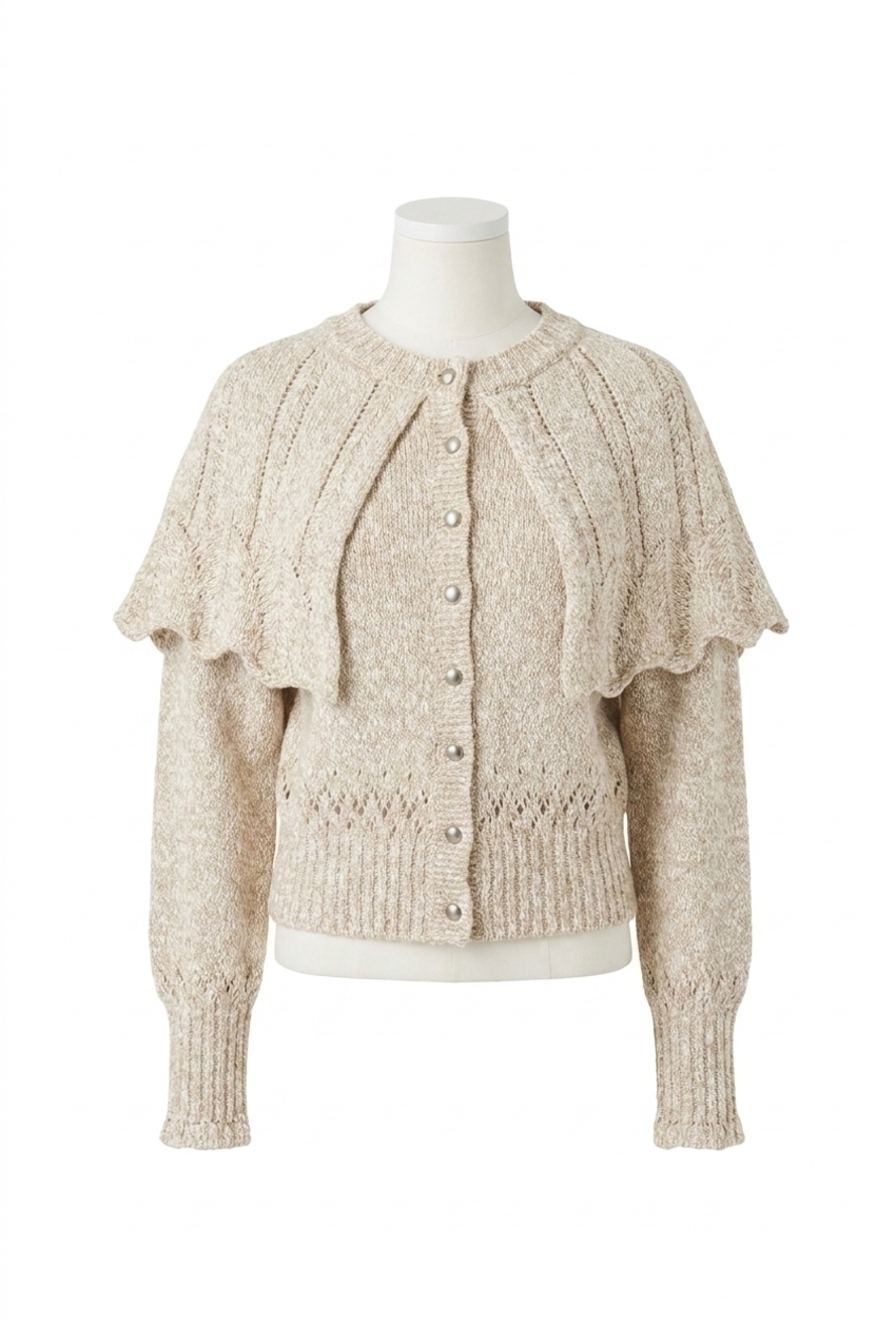 NEW FREE PEOPLE bali cape may sweater in beige